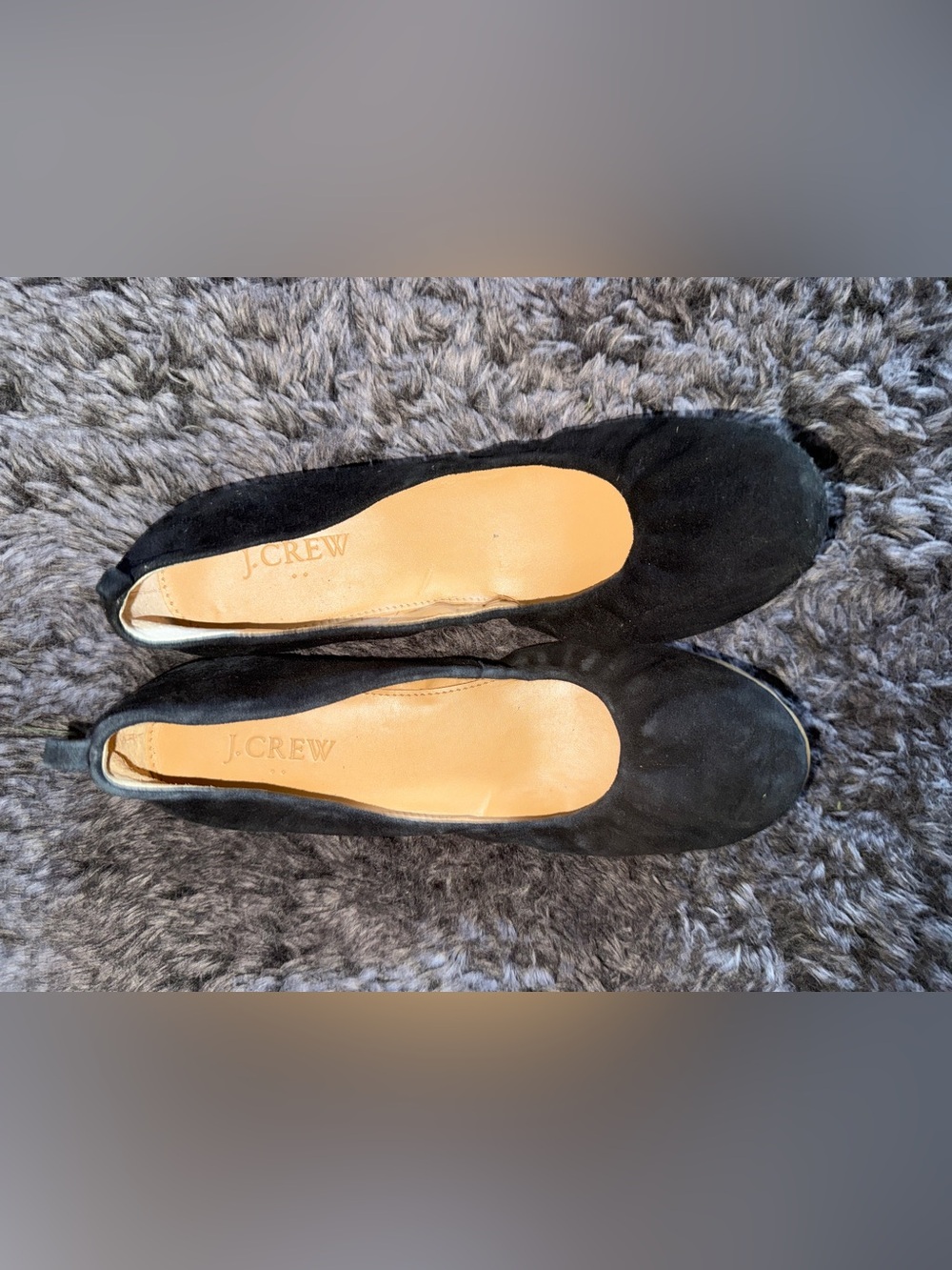 J. Crew Black Suede Ballet Flats